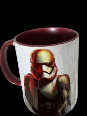 Star Wars Sith Trooper Ceramic Coffee Mug, White with Maroon Interior, 11 oz